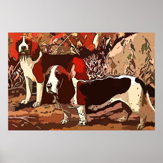 Beagles Painting as Poster (Devant)