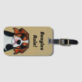 Beagles Rule - Cartoon Bagagelabel (Voorkant (horizontaal))