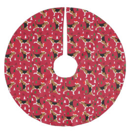 Beagles Santa Hat-kerstboom in rood Kerstboom Rok