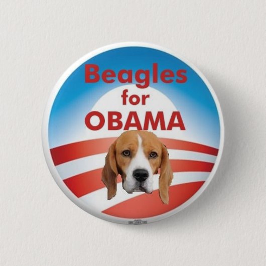 Beagles voor Obama Ronde Button 5,7 Cm (Voorkant)