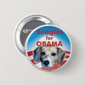 Beagles voor Obama Ronde Button 5,7 Cm (Voorkant /achterkant)