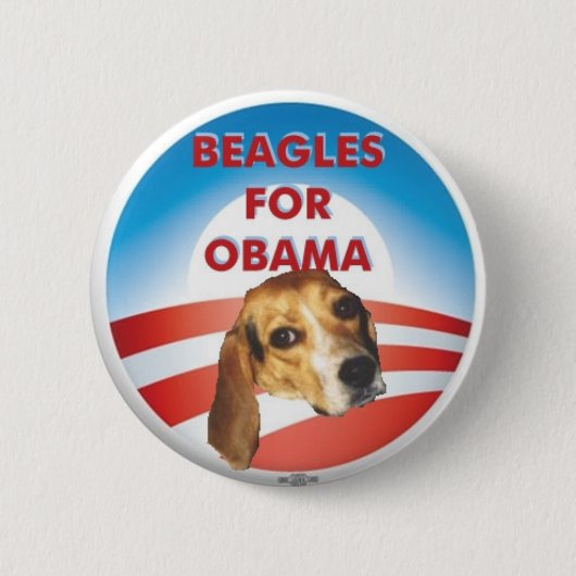 Beagles voor Obama Ronde Button 5,7 Cm (Voorkant)