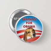 Beagles voor Obama Ronde Button 5,7 Cm (Voorkant /achterkant)