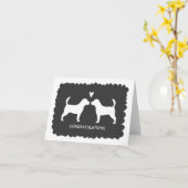 Beagles Wedding Hondenliefhebber Gefeliciteerd Kaart (Gele Bloem)