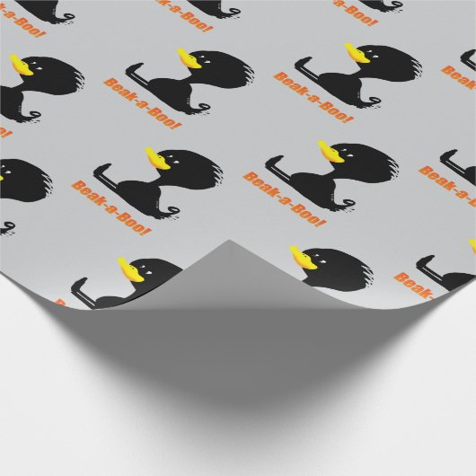 Beak-a-Boo! Cute Cartoon Duck with Funny Pun Cadeaupapier (Hoek)