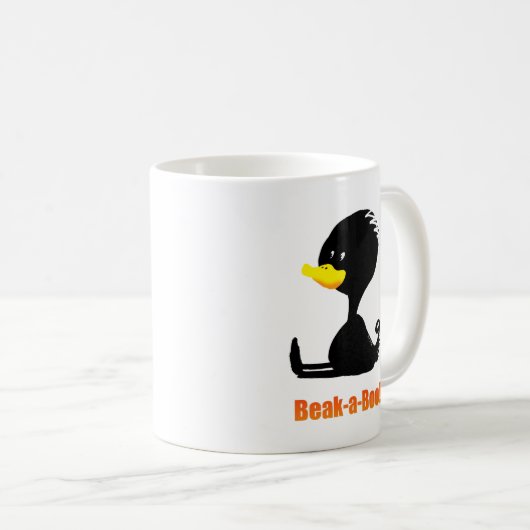 Beak-a-Boo! Cute Cartoon Duck with Funny Pun Koffiemok (Voorkant rechts)