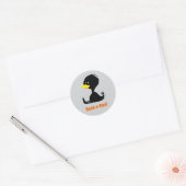 Beak-a-Boo! Cute Cartoon Duck with Funny Pun Ronde Sticker (Envelop)