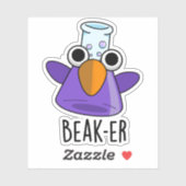 Beak-er Funny Chemistry Pun Sticker (Vel)