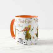 Beak to Beak koffiepauze - Funny Bird Coffee Mok (Voorkant links)