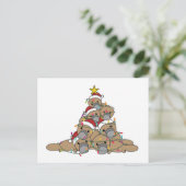Beaker Christmas Tree Funny Carte postale de Noël (Debout devant)