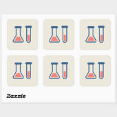 Beaker en proefbuisthema Wetenschap Vierkante Sticker (Vel)