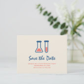 Beaker & Test Tube Science dacht de datum op te sl Uitnodiging Briefkaart (Staand voorkant)