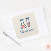 Beaker & Test Tube Science Dank je wel Vierkante Sticker (Envelop)