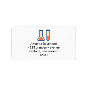 Beaker & Test Tube Science Geëerd Etiket