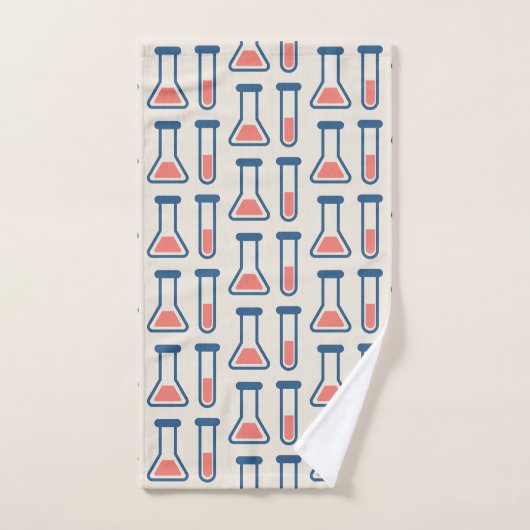Beaker & Test Tube Science Geëerd Patroon Bad Handdoek (Handdoek)