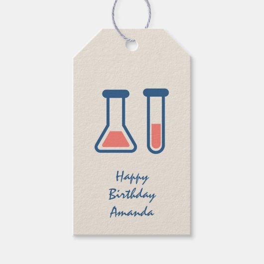Beaker & Test Tube Science Vervolgende dag Cadeaulabel (Voorkant)