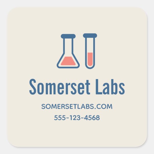 Beaker & Test Tube Science Vierkante Sticker (Voorkant)
