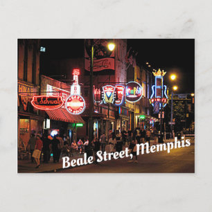 Beale Street, Memphis, Tennesee night scene Briefkaart