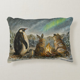 Beam Lingering Whimsical Aurora Animals Painting Accent Kussen