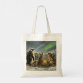 Beam Lingering Whimsical Aurora Animals Painting Tote Bag (Achterkant)