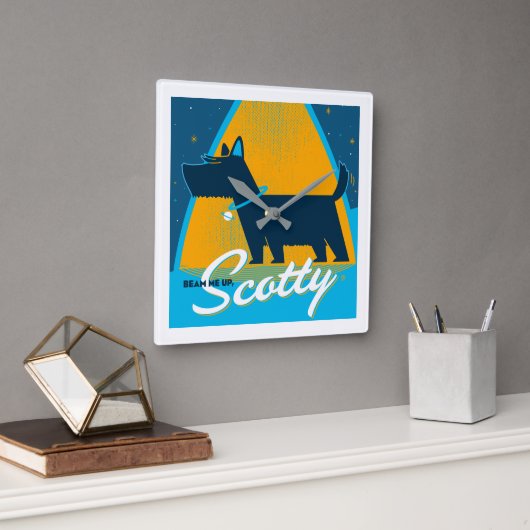 Beam me op Scotty Vierkante Klok (Kantoor)