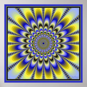 Beaming Pulsende gele ventilator Poster