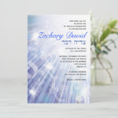 BEAMS OF LIGHT Bar Bat Mitzvah Invitation Kaart (Staand voorkant)