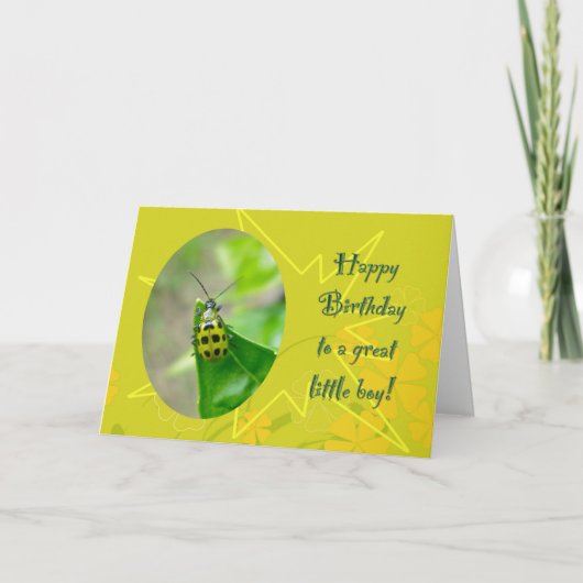 Bean Beetle Little Boy Carte d'anniversaire (Devant)