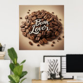Bean Lover koffiebonen esthetisch Poster (Thuiskantoor)