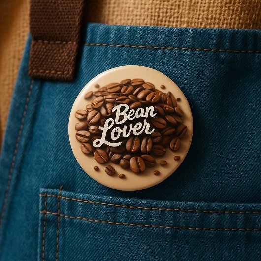 Bean Lover Koffiebonen Ronde Button 7,6 Cm