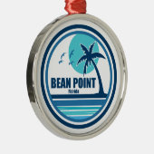 Bean Point Beach Florida Palm Tree Vogels Metalen Ornament (Rechts)