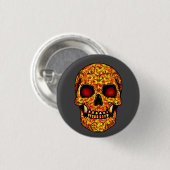 Beangstigende Halloween schedel met rode ogen Ronde Button 3,2 Cm (Voorkant /achterkant)