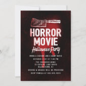 Beangstigende horrorfilm Halloween Party Kaart (Voorkant)