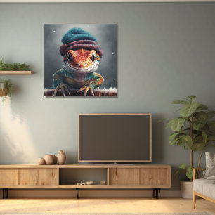 Beanie Bunch Gecko Winterhoed Poster