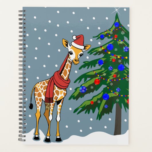 Béanie de la jolie Giraffe et Écharpe avec sapin d (Devant)