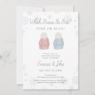 Beanie rose ou bleue Genre Reveillez Invitation