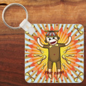 Beanie Sock Monkey Sleutelhanger (Voorkant)