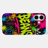 BEANS Neon Graffiti Straatkunst Case-Mate iPhone Case (Achterkant (horizontaal))