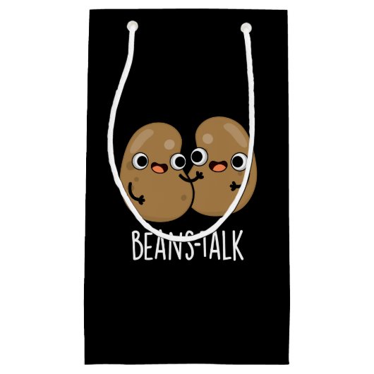 Beans Talk Funny Veggie Bean Pun Dark BG Klein Cadeauzakje (Voorkant)