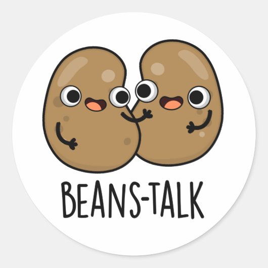 Beans Talk Funny Veggie Bean Pun Ronde Sticker (Voorkant)