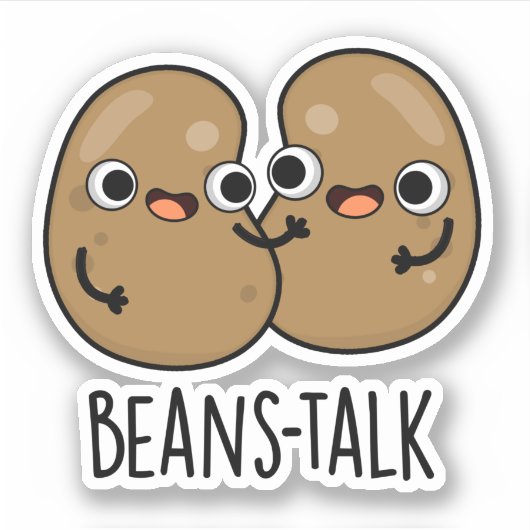 Beans Talk Funny Veggie Bean Pun Sticker (Voorkant)