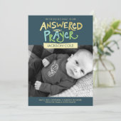 Beantwoord Gebed Jongens geboorte aankondiging (Staand voorkant)