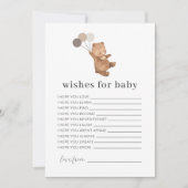 Bear 3 Balloons Brown Voeux pour carte bébé (Devant)