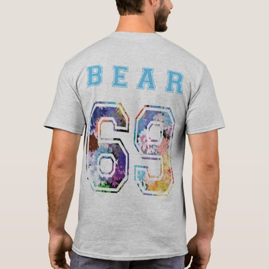 bear 6 9 flores azul espalda t-shirt (Achterkant)