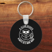 Bear A Clean Beaver Always Gets More Wood Sleutelhanger (Voorkant)