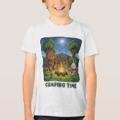 Bear and Bunny Campfire Adventure Tri-Blend Shirt (Voorkant)