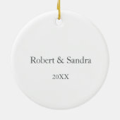 Bear and Bunny in Big Green Blanket Custom Name Keramisch Ornament (Achterkant)