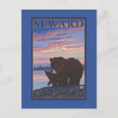 Bear and Cub - Seward, Alaska Briefkaart (Voorkant)