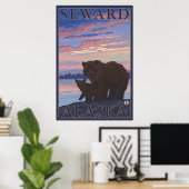 Bear and Cub - Seward, Alaska Poster (Thuiskantoor)