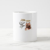 Bear And Deer Conversation Funny Wildlife Design Extra Grote Beker (Voorkant)